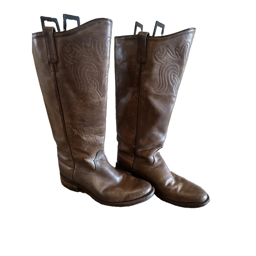 Old West LB1624 Cowgirl Boots Western Leather Brown Tall 15072013 Size 9